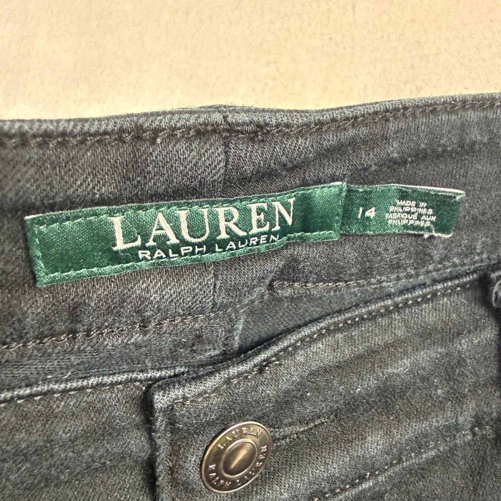 Lauren Ralph Lauren Premier Straight Jeans Womens 14 Black Mid Rise Denim‎ Pants - Picture 3 of 10